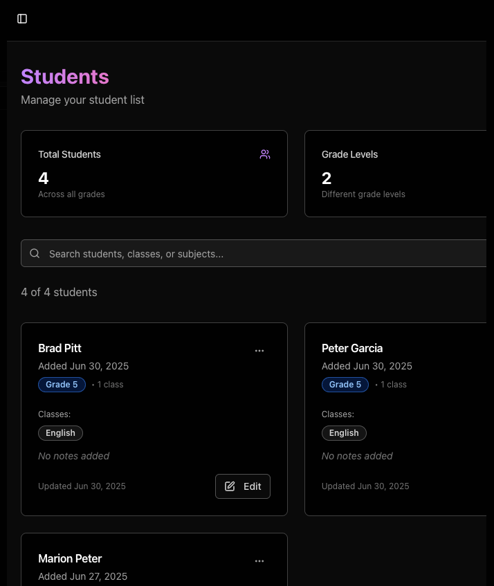 Student Profiles